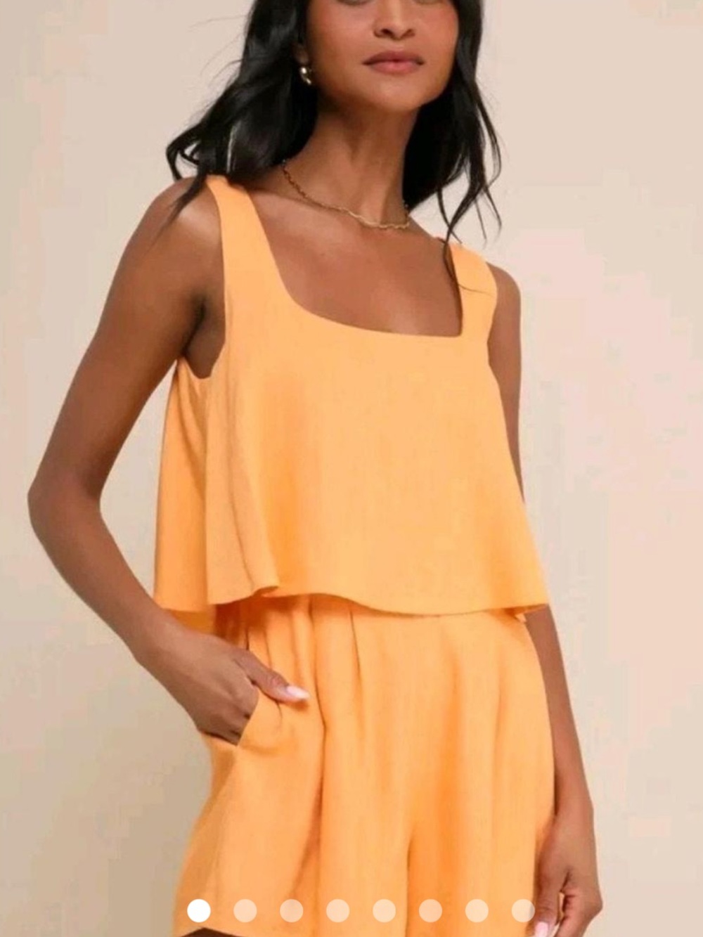 Orange Sleeveless Romper